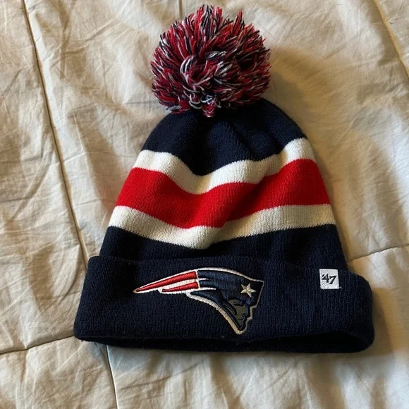 '47 Patriots Striped Pom Beanie - Picture 1 of 2